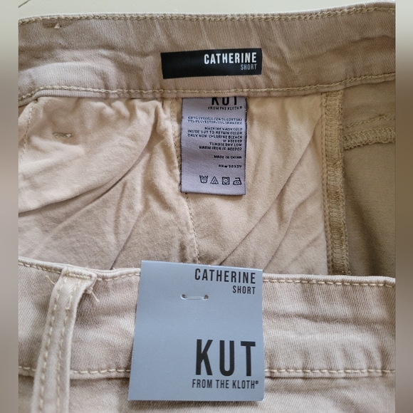 Kut From the Kloth Catherine Short Tan Cotton Stretch Shorts NEW - Picture 2 of 7
